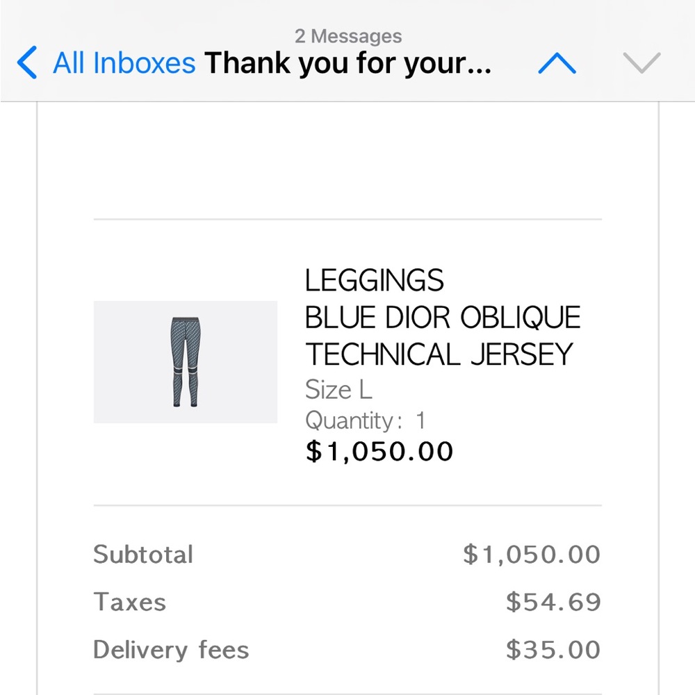 BLUE DIOR OBLIQUE TECHNICAL JERSEY LEGGINGS
